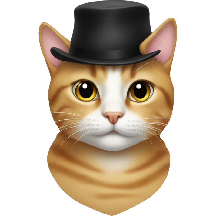 Cat with black hat  emoji