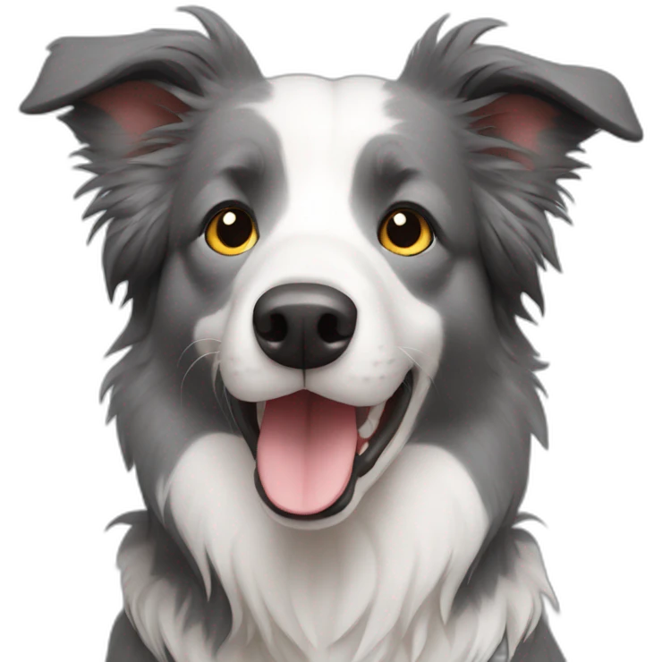 Grey border collie emoji