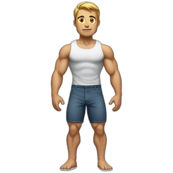 a muscular guy standing straight emoji