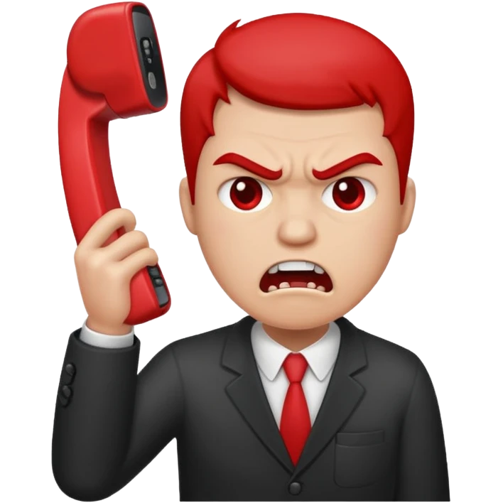 angry hung up phone emoji