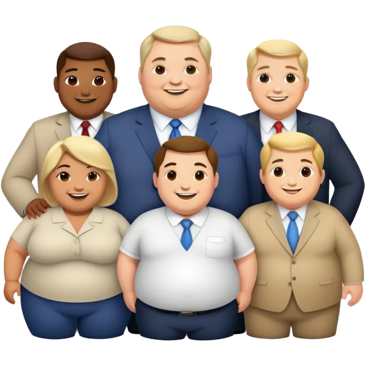 group of overweight politicians standing together emoji