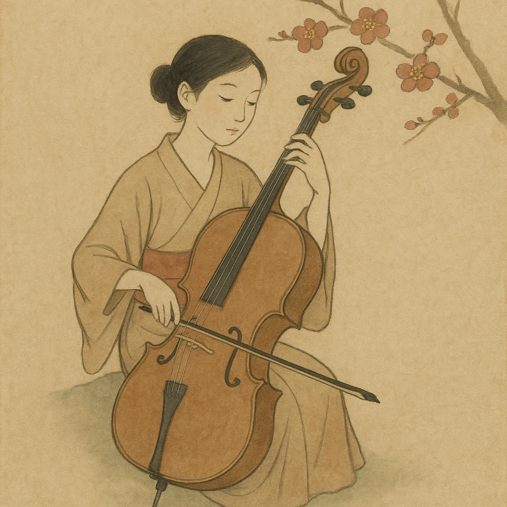 girl playing cello emoji