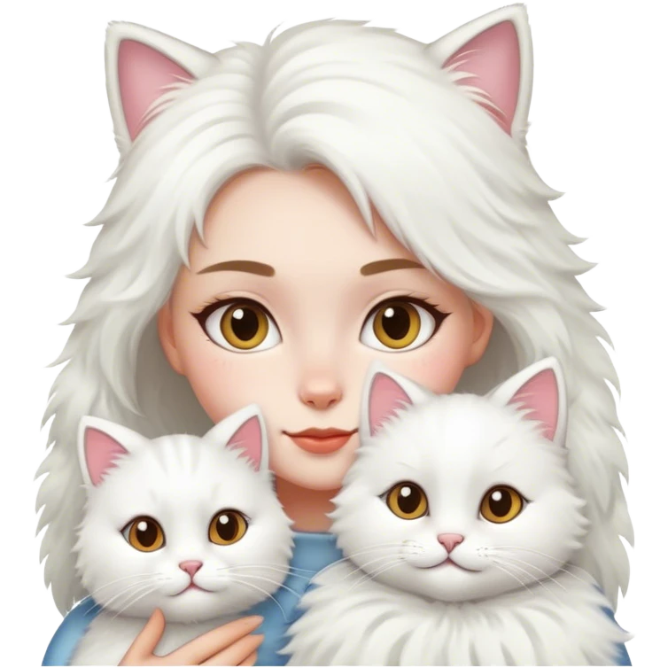  girl with fluffy cat emoji