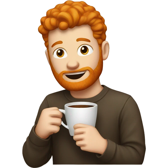 Ginger drinking coffee emoji