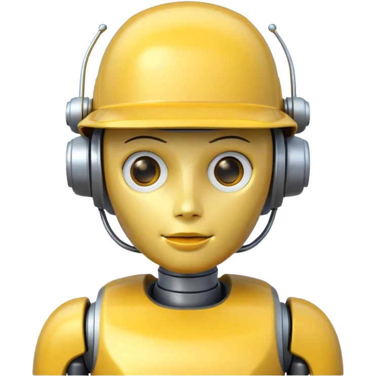 robot with yellow hat emoji