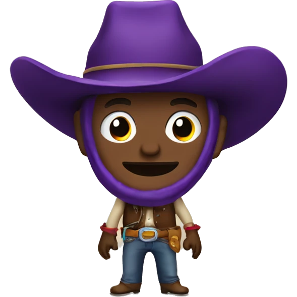 cowboy with an eggplant emoji