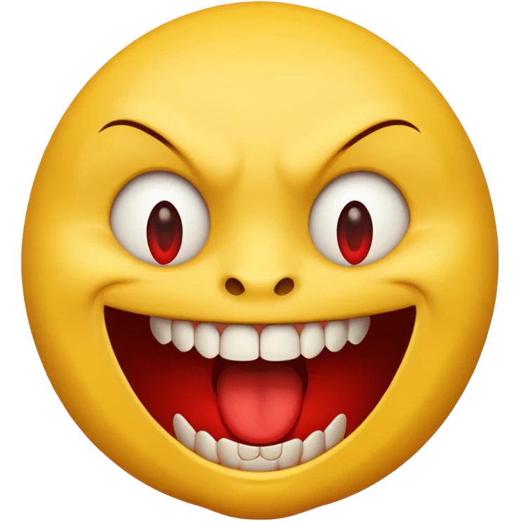 Happy face eating evil face emoji