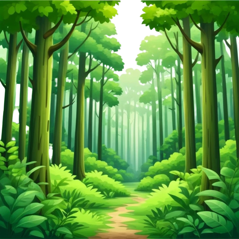 lush green forest with tall trees emoji
