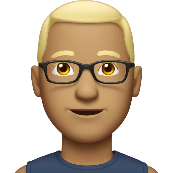 bald man with blond hair and glasses emoji