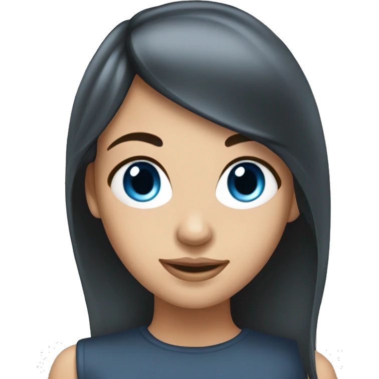 Brunette blue eyed pretty girl emoji