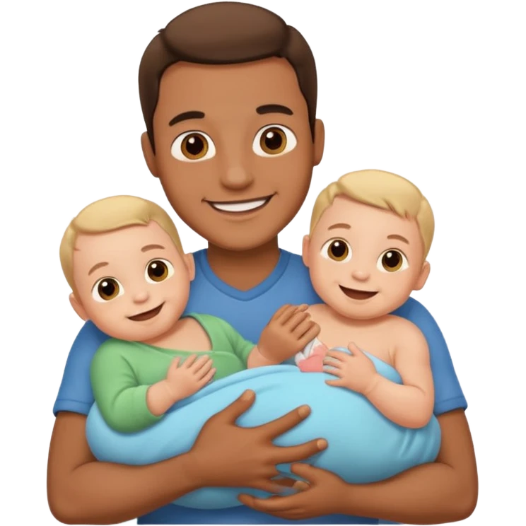 man with three babies emoji