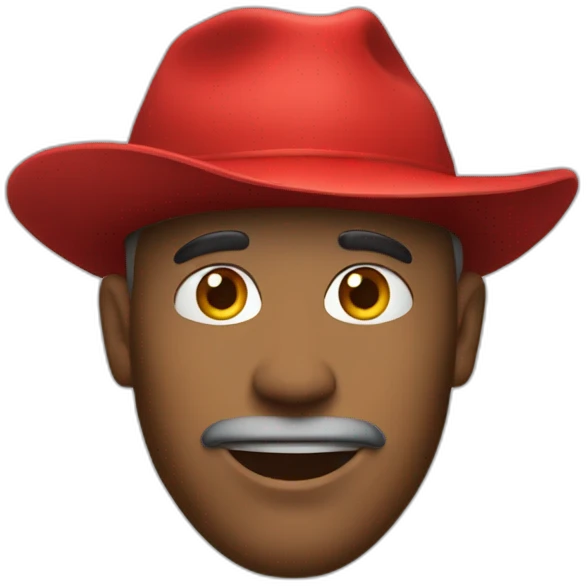 a man with a red hat but WE Can see aller thé body  emoji