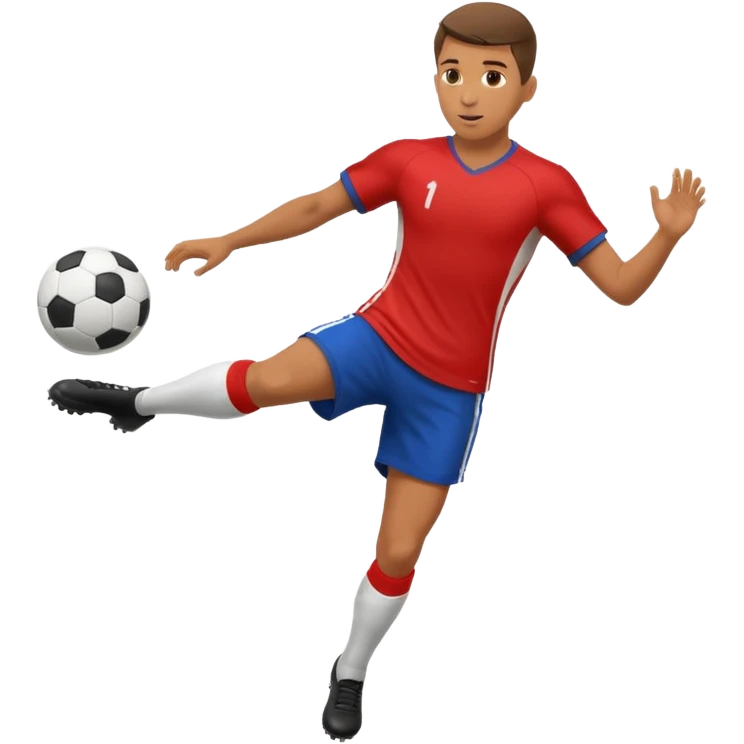 soccer player kicking a ball forward emoji