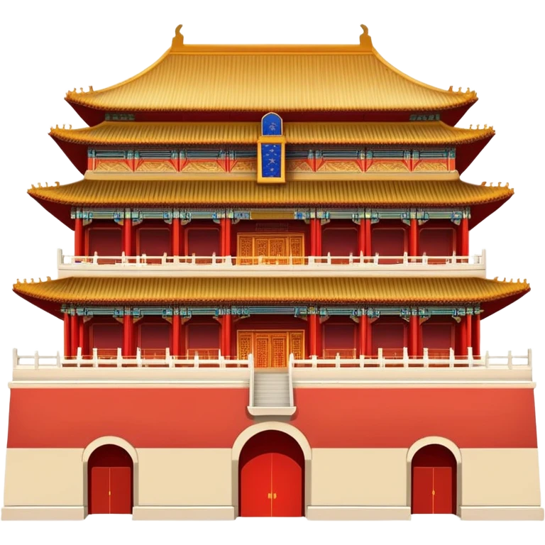 Forbidden City palace, iconic Chinese imperial architecture, simple emoji style emoji