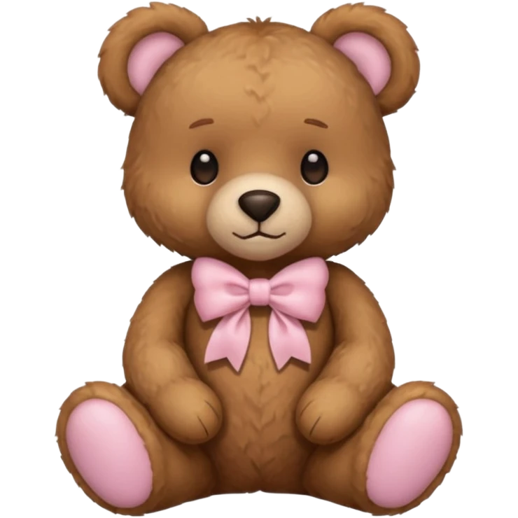 Brown teddy bear with a light pink bow emoji