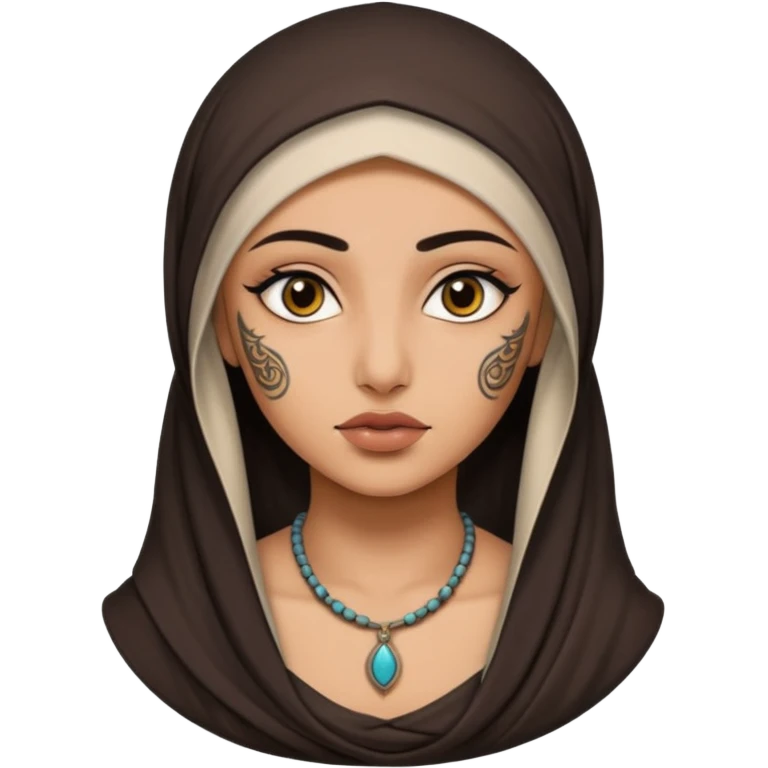 arab ancient GIRL with tatooed niquab emoji