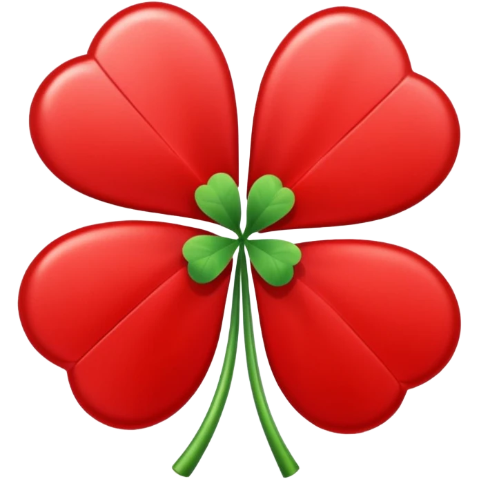 Un trébol de cinco hojas rojo emoji