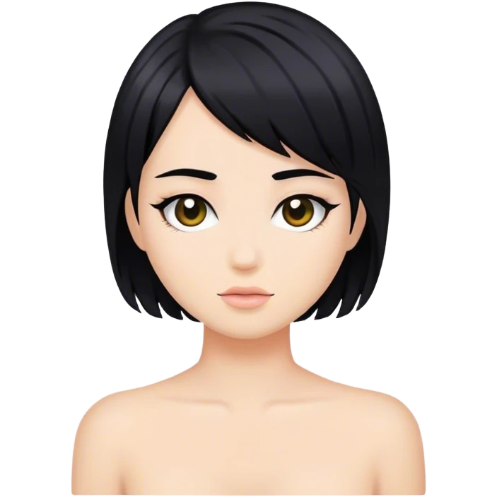 Black hair dye emoji