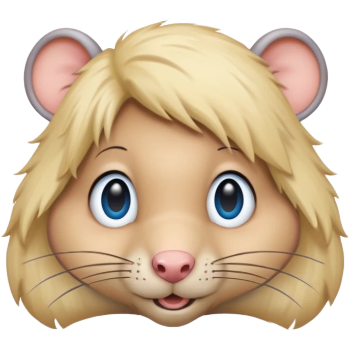 Rat with a blonde wig and blue eyes emoji