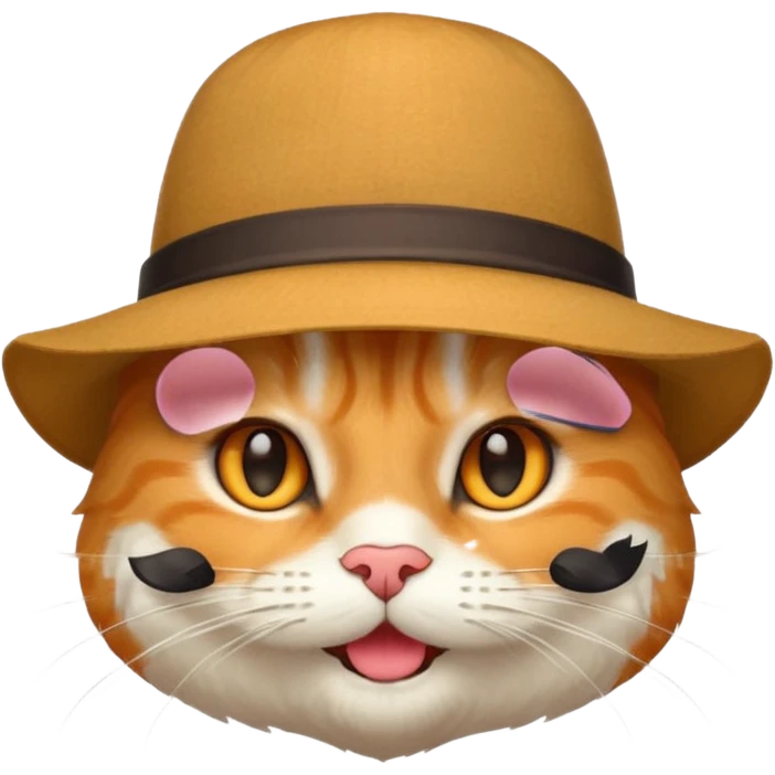 A cat with a hat and mustash  emoji
