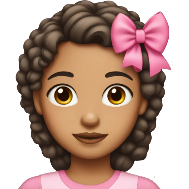 lightskin girl with a pink bow emoji