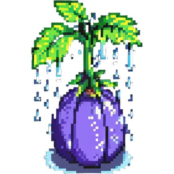 eggplant squirting water droplets emoji