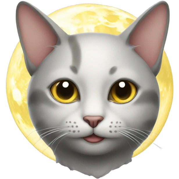Cat with a moon emoji