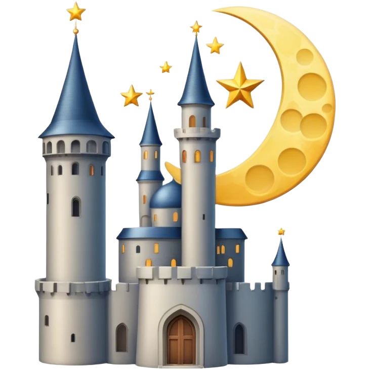 Moon and Star with tower emoji