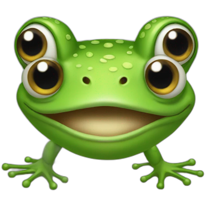 Frog with one hair emoji