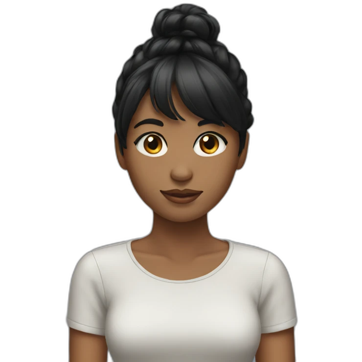 girl black hair bangs emoji