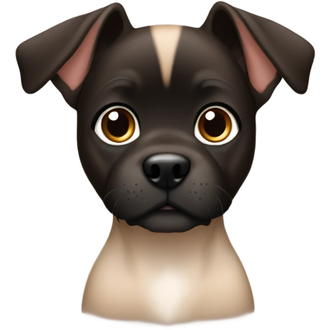 black Petit Brabancon with brown paws emoji