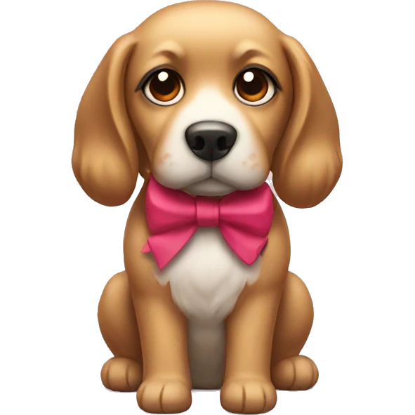 Bow with dog emoji