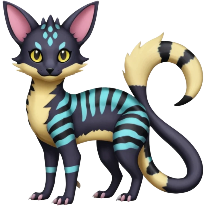 Pastel Salandit-Umbreon-Genet-Noivern-Noibat-Serval-Hybrid (Full body) emoji