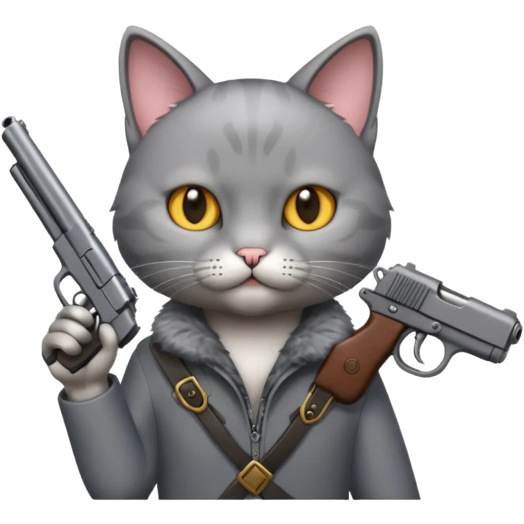 Cat holding a gun  emoji