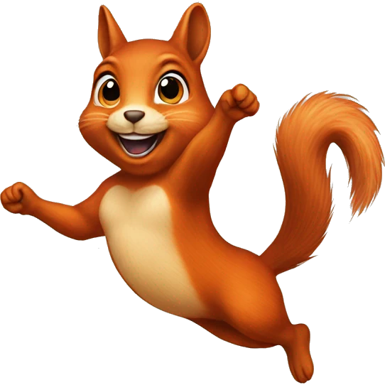female jumping orange burnt squirrel emoji