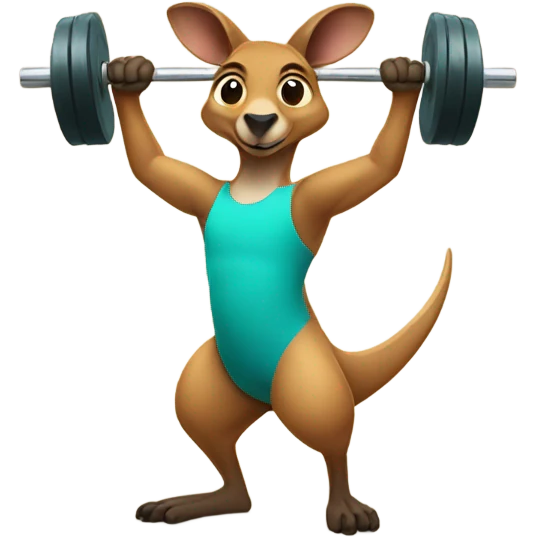 Kangaroo lifting weights emoji