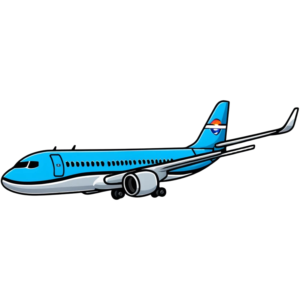 Aeromexico airplane with blue and silver colors emoji