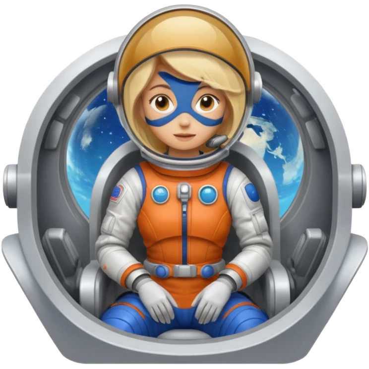 perra rubia arriba de nave espacial emoji