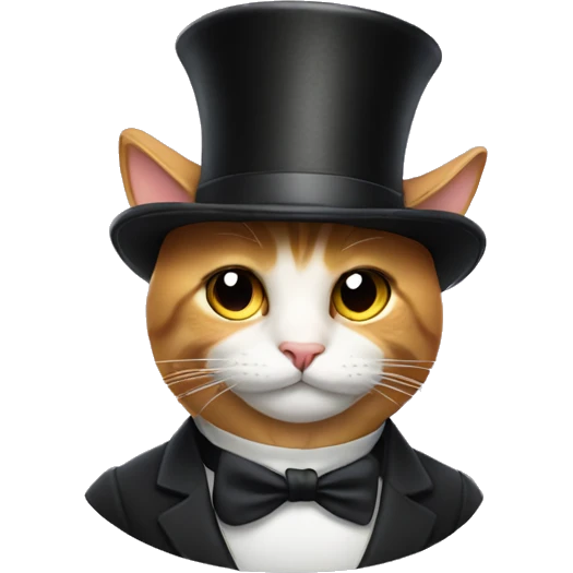 Cat with top hat  emoji