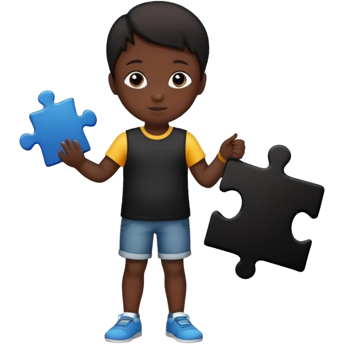 child silhouette holding a puzzle piece emoji