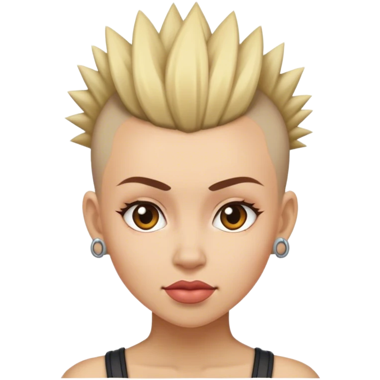 mulher de cabelo moicano emoji
