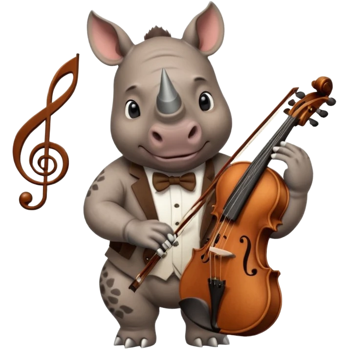 Rhino playing playing violin emoji