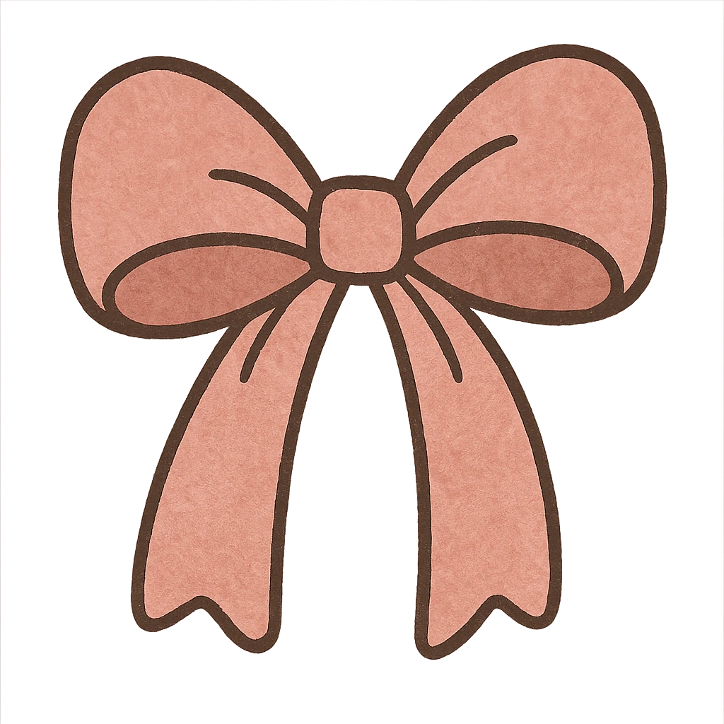 a pink bow ribbon, simple and elegant emoji