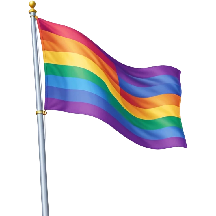 The gay flag on a flag pole emoji