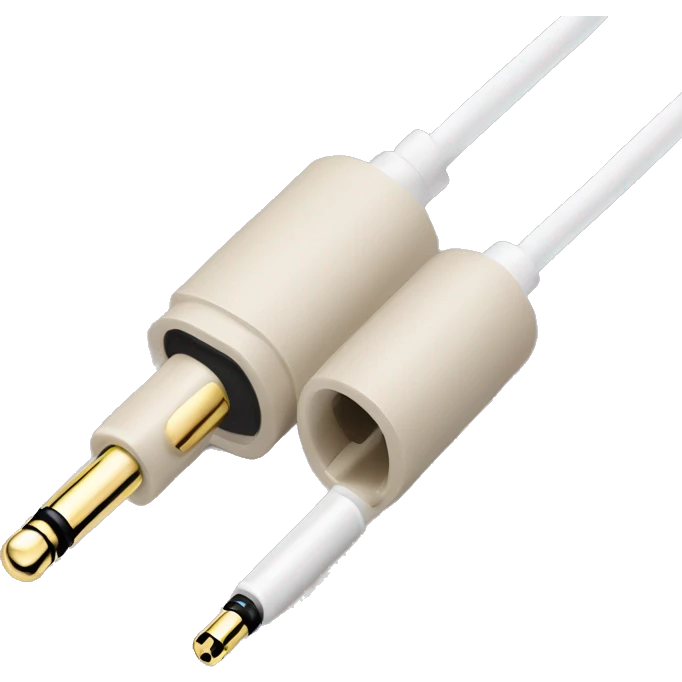 beige stereo adapter mini jack to big jack for headphones cable emoji