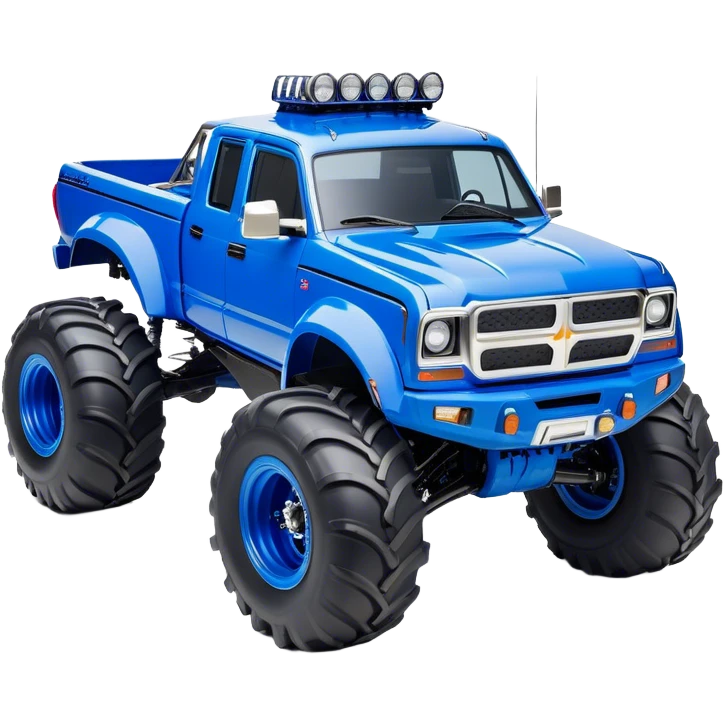 Bigfoot - Bigfoot 4x4 (Model Year: 2022) (Iconic colour: Blue) - An oversized, rugged monster truck with bold, aggressive lines painted in a striking blue. Focus on massive, rugged tires and a muscular chassis that exudes raw power and an urban legend feel. emoji
