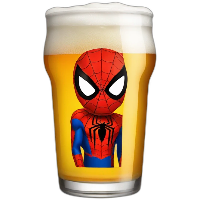 Spiderman drink beer emoji
