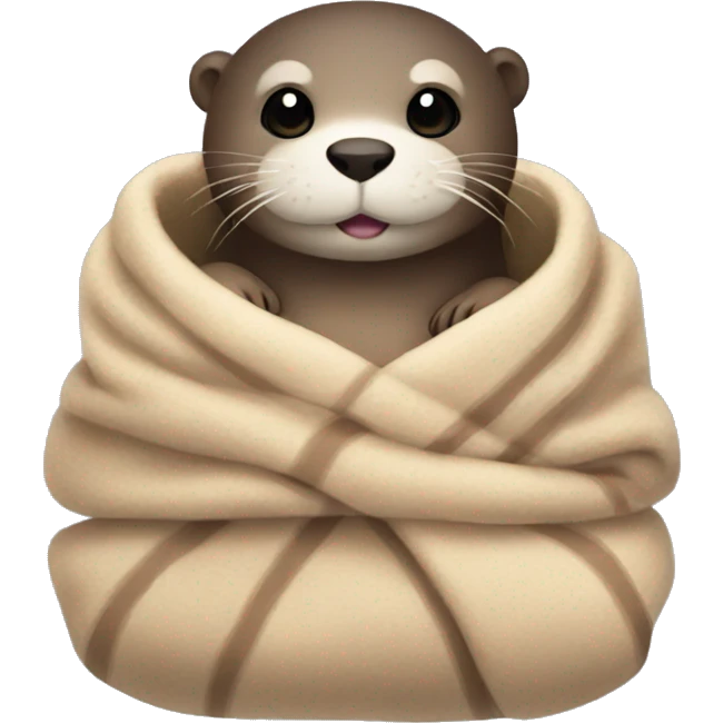 otter cozy in blanket emoji