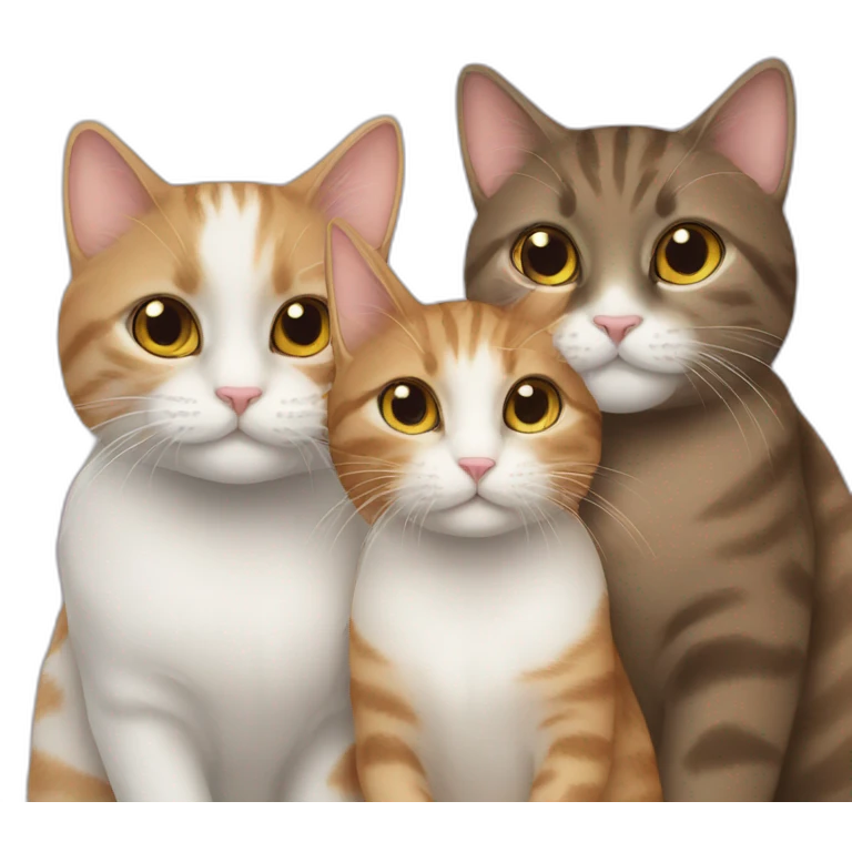 Three cats in love emoji