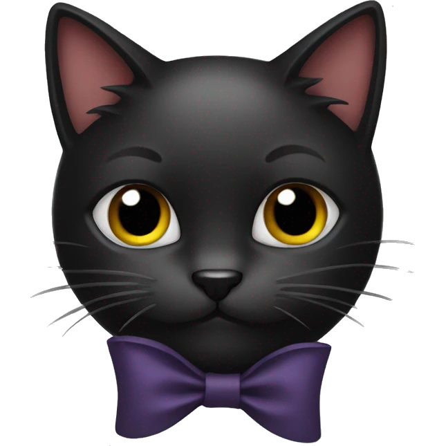 Black cat whith a bow emoji